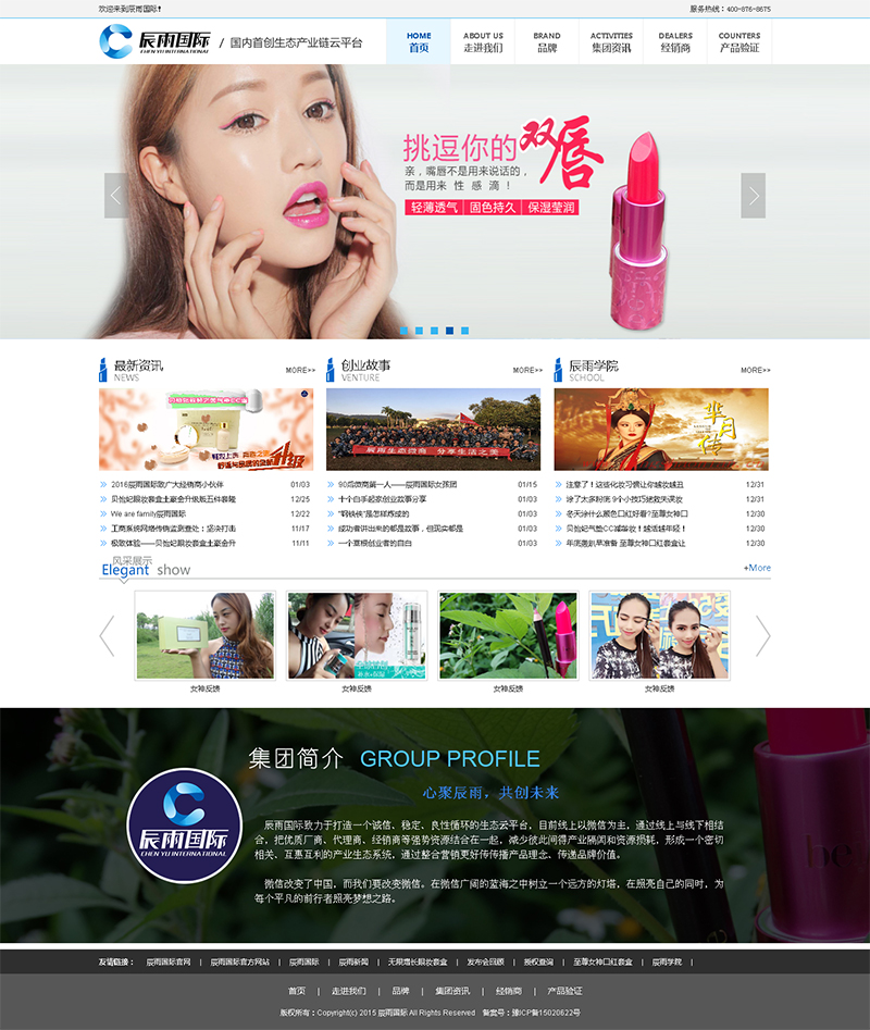 贺：辰雨国际网站建设完成上线！